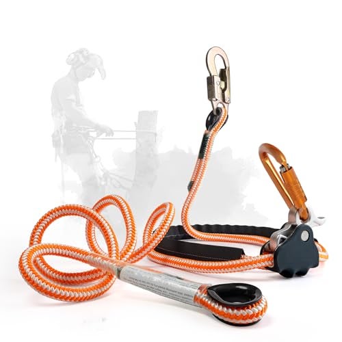 Pelican Rope ProClimb Arborist Lanyard by Pelican Rope – 1/2 in x 10 ft Polyester, Steel Snap Hook, Adjustable, High Visibility, ANSI/OSHA Certified for Work Positioning, Made in The USA - Image 1