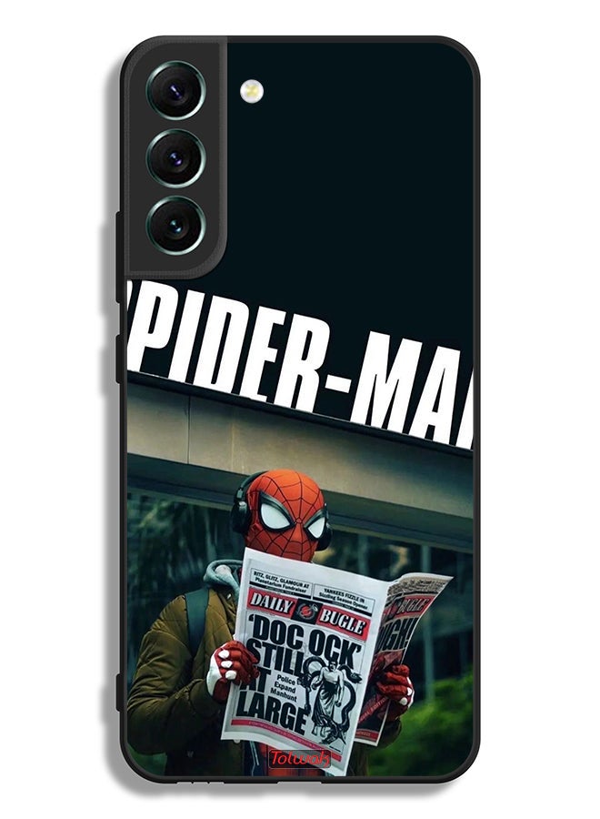 Tolwak Samsung Galaxy S22 5G Protective Case Cover Spiderman Reading Newspaper - Image 3