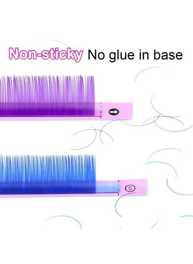 NAGARAKU تمديدات رموش ملونة 8 ألوان قوس قزح 0.15 مم د Curl 14 مم بنفسجي أزرق وردي بني رموش فردية ناعمة طبيعية لوازم صالون محترف (14 مم 0.15 مم د) - Image 4