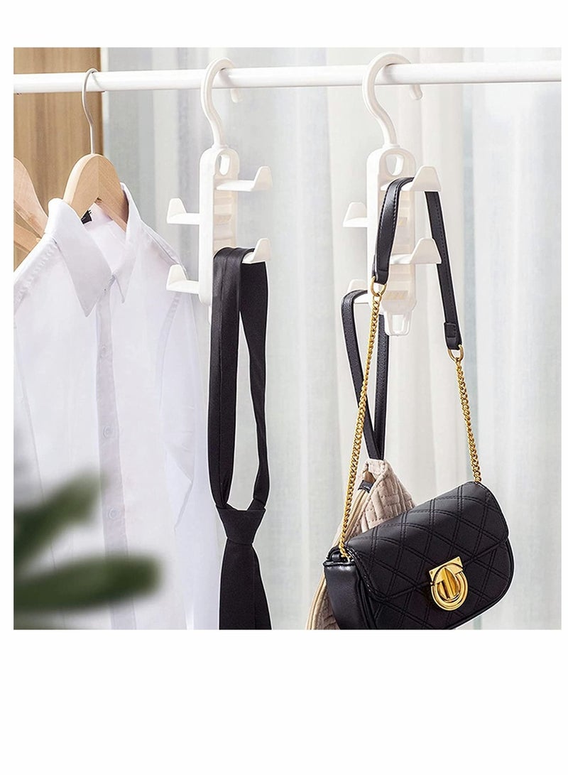Y&D Purse Organizer, for Closet--Women's Hangers, Hanging Storage, Space Saving Plastic Hooks, Durable Rack, Handbag Storage and 2 Pack 8 Hooks (White)  - Image 5