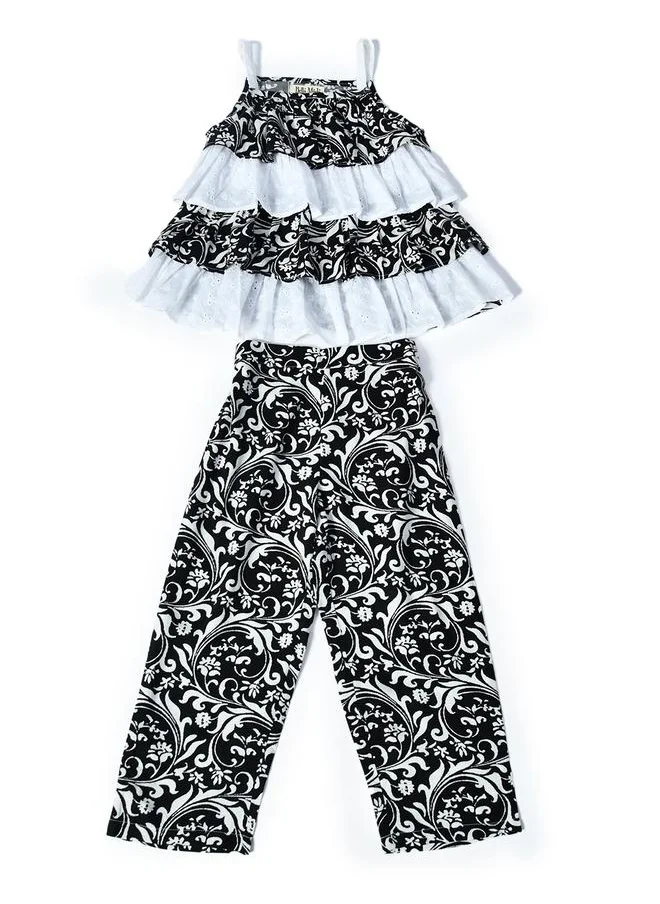 بيلا مودا Bella Moda Printed Layered Strappy Top and Pants Set