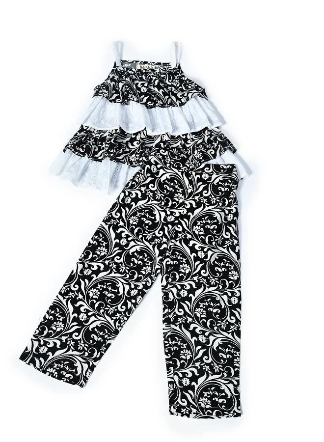 BELLA MODA Bella Moda Printed Layered Strappy Top and Pants Set  - Image 5