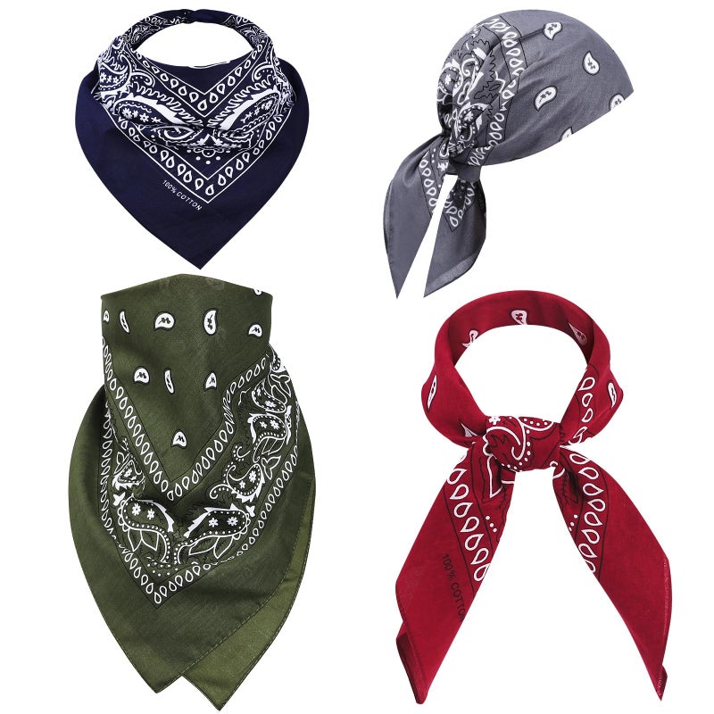 Mochabao 100% Cotton 27 x 27 inches Large Bandanas, Set of 6 - Image 5