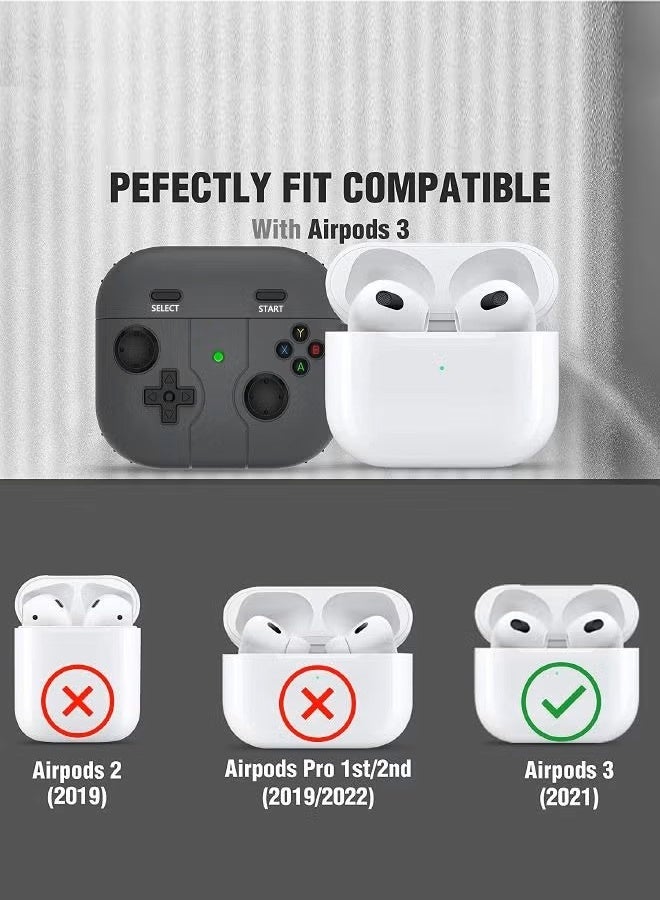 جراب واقٍ مع سلسلة مفاتيح لأجهزة Airpods 3، تصميم لاعب ألعاب، غطاء واقٍ ناعم من السيليكون لأجهزة Airpods الجيل الثالث 2021 - Image 2