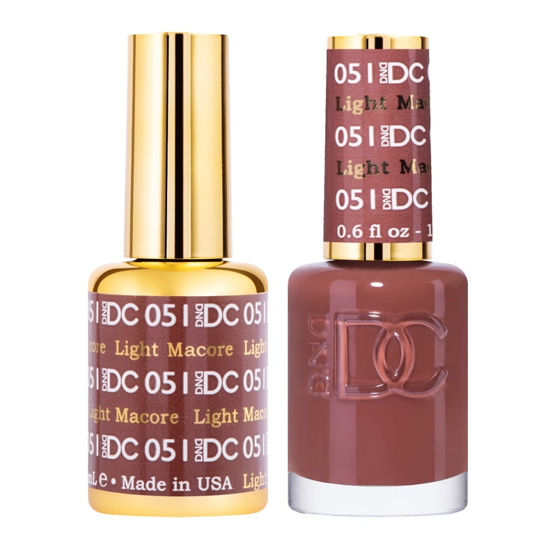 DAISY DND DND DC Gel Polish Set, Brown Collection, UV/LED Gel Polish and Air Dry Nail Lacquer, Matching Chip-Free Polish Duo, 051 Light Macore, 0.5 Fl Oz - Image 1