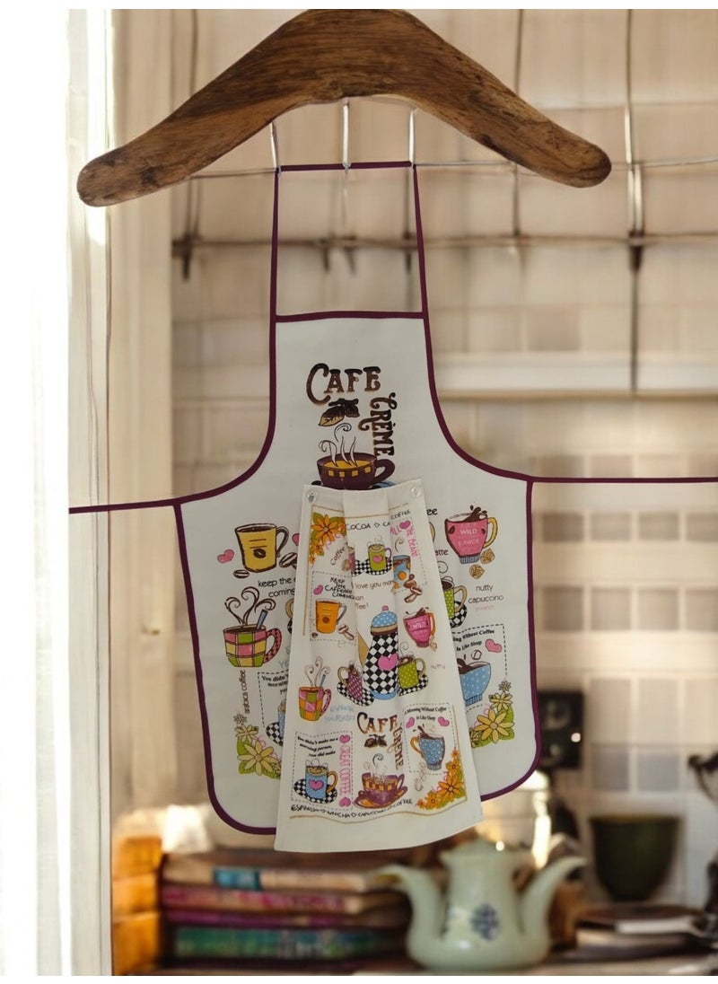 Cnr Garden Liquid Proof Printed Towel Kitchen Apron Towel Apron Set Soft Patterned  - Image 1