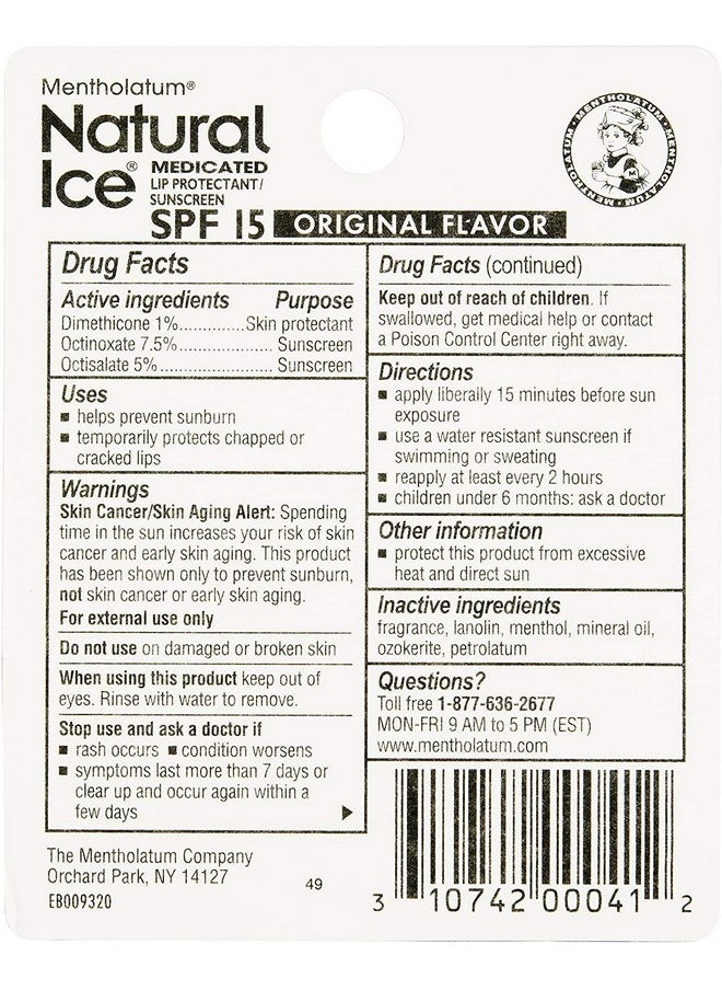 Natural Ice Medicated Lip Protectant/Sunscreen Spf 15 Original 48 Ea  - Image 4