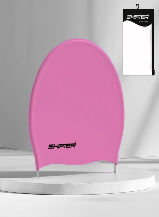 Silicone Swimming Cap with Ear Protection, Swimming Cap for Men, Swimming caps for Women, Swimming Cap for Kids Suitable for Long Hair Swimming Cap (Pink)