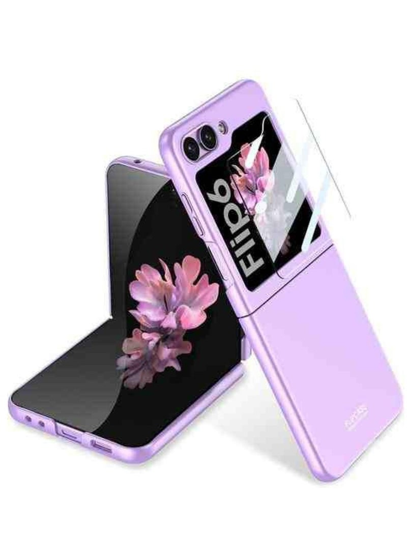 GKK - Ultra-Thin Case Compatible with Samsung Galaxy Z Flip 6, Matte Polycarbonate with Camera & Screen Protector Anti-Scratches Shockproof Flexible Protective Cover - Purple - Image 1