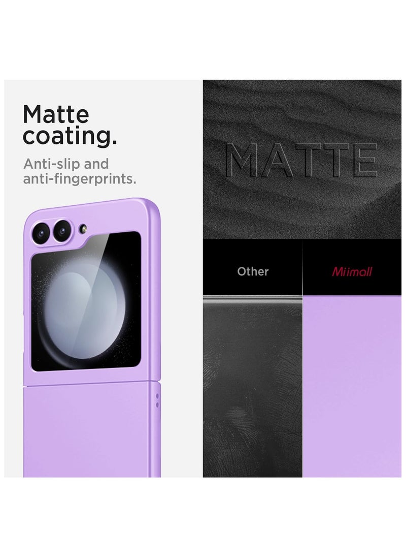 GKK - Ultra-Thin Case Compatible with Samsung Galaxy Z Flip 6, Matte Polycarbonate with Camera & Screen Protector Anti-Scratches Shockproof Flexible Protective Cover - Purple - Image 1