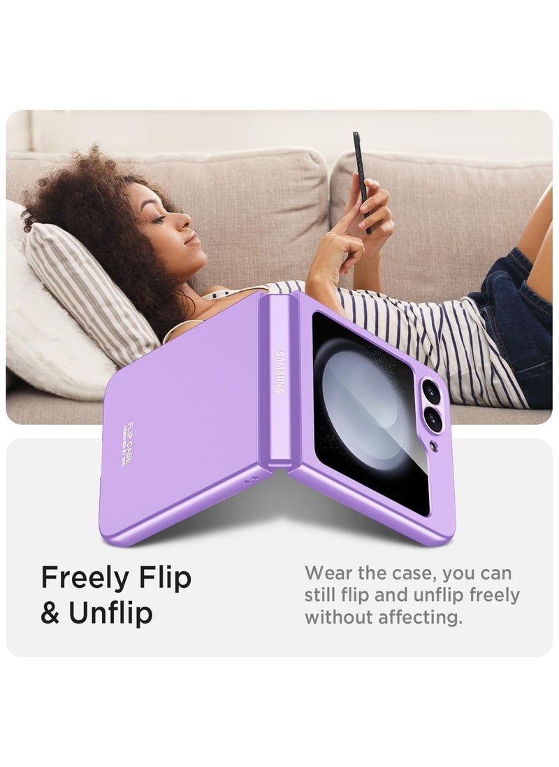 GKK - Ultra-Thin Case Compatible with Samsung Galaxy Z Flip 6, Matte Polycarbonate with Camera & Screen Protector Anti-Scratches Shockproof Flexible Protective Cover - Purple - Image 1