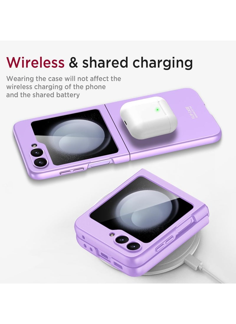 GKK - Ultra-Thin Case Compatible with Samsung Galaxy Z Flip 6, Matte Polycarbonate with Camera & Screen Protector Anti-Scratches Shockproof Flexible Protective Cover - Purple - Image 1