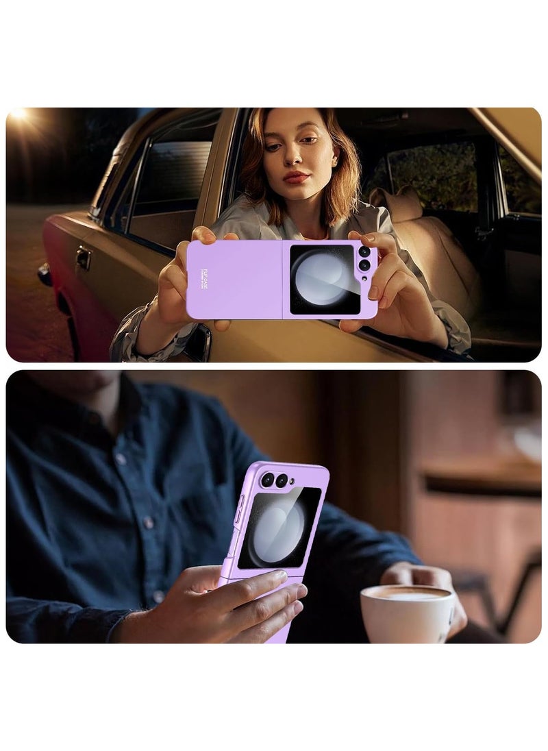 GKK - Ultra-Thin Case Compatible with Samsung Galaxy Z Flip 6, Matte Polycarbonate with Camera & Screen Protector Anti-Scratches Shockproof Flexible Protective Cover - Purple - Image 1