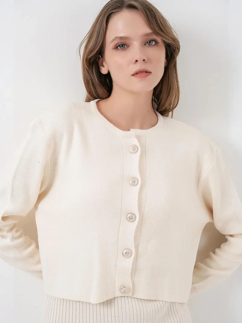 بيغ دارت BDART Ribbed Knit Co-Ord Set with Cardigan and Skirt