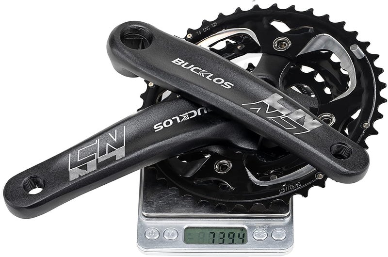 BUCKLOS مجموعة كرنك دراجة مزدوجة/ثلاثية 64/104 BCD بتصميم مربع - 2x/3x دراجة جبلية MTB 170 مم مع حلقات سلسلة 22/24/26/32/38/42/44T لسرعات 8/9/10 - Image 5