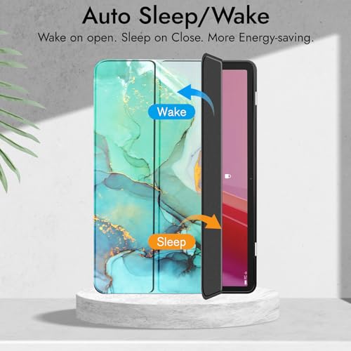 Robustrion Cover for Lenovo Tab M11 Cover Case, Flip Cover with Pencil Holder for Lenovo Tab M11 Tablet 11 inch [ Auto Sleep Wake Support] - Marble Green - Image 3