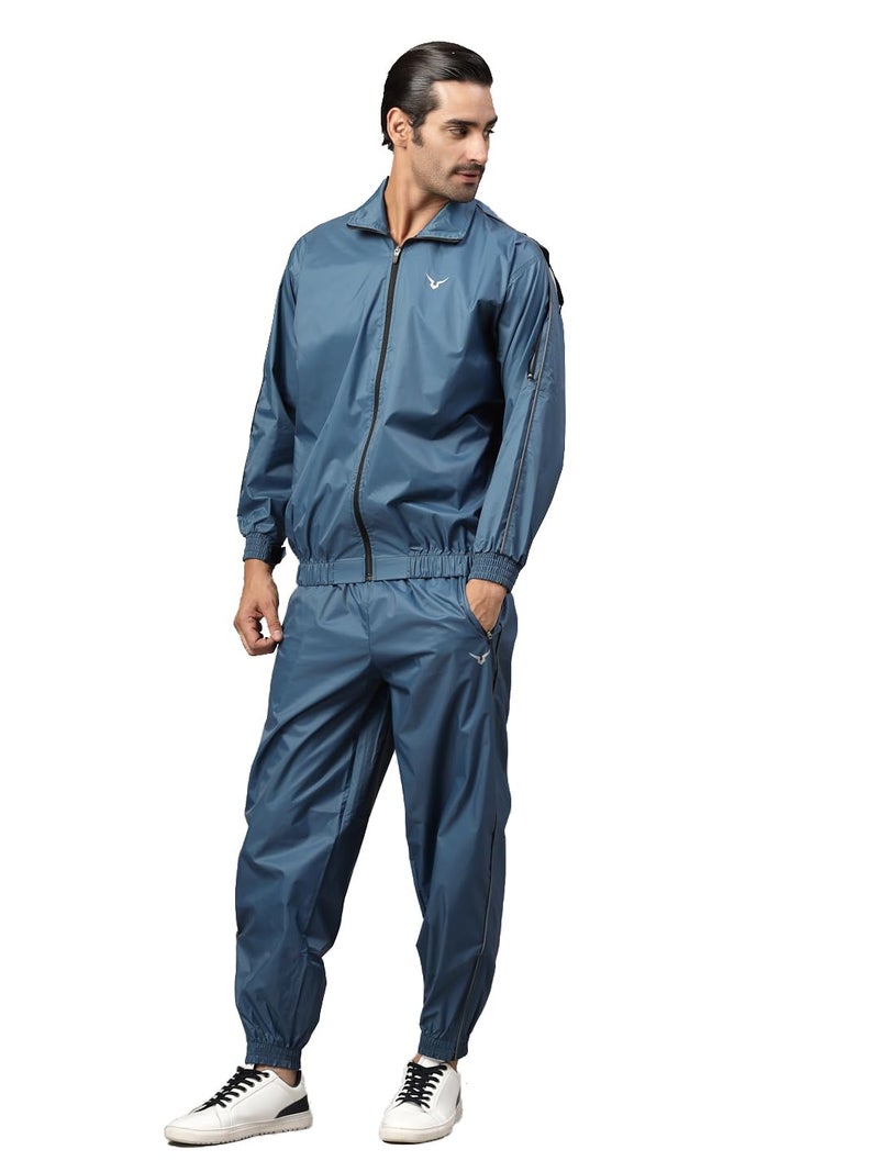 Invincible Men's Sauna Suit (Deep Blue Pro Deluxe, S) - Image 3