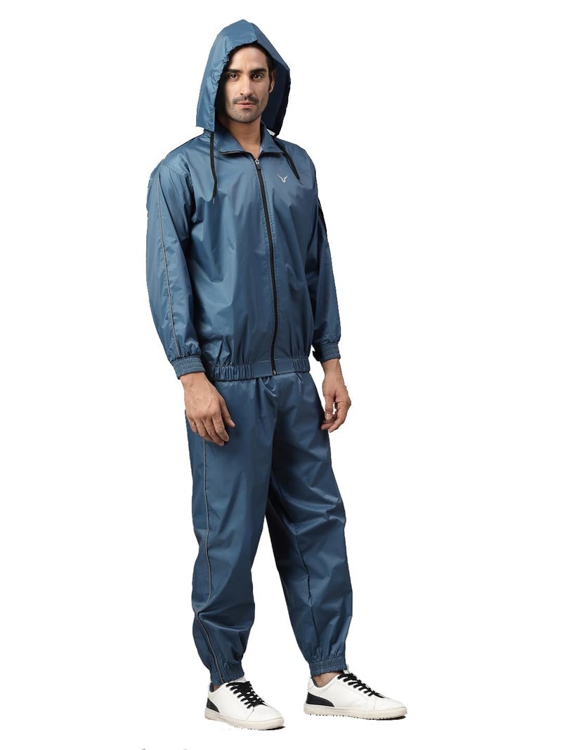Invincible Men's Sauna Suit (Deep Blue Pro Deluxe, S) - Image 4