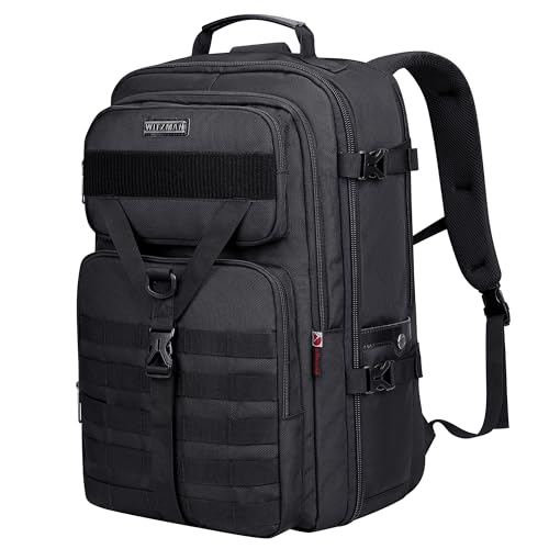 WITZMAN Carry On Travel Backpack for Men Large Convertible 45L Luggage Backpack fit 17 Inch Laptop Airline Approved（B688 Black） - Image 1