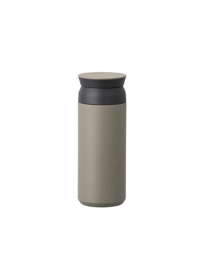 Travel Tumbler, Khaki, 500ml Double Wall Vacuum Construction, Heat and Cold Retention