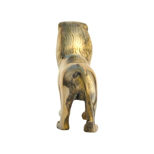 TREEMAISON CORONATING Homes Brass Lion Statue | Weight - 800 G (Approx) | Size-5 Inch | Vastu Remedy | Zonal Placement -North-North-East | Lion Statue for Home Decor | Showpiece - Image 4