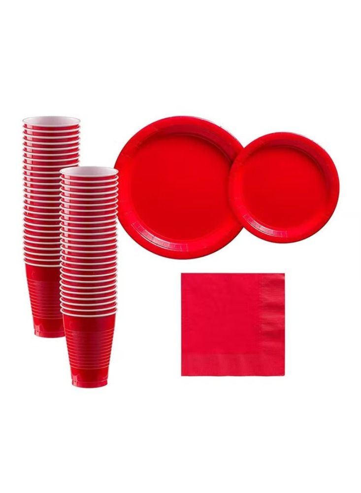 Dream Zone طقم أدوات المائدة القابلة للتصرف للحفلات 40 قطعة أطباق صغيرة (8x7) بوصة، أطباق كبيرة (8x9) بوصة