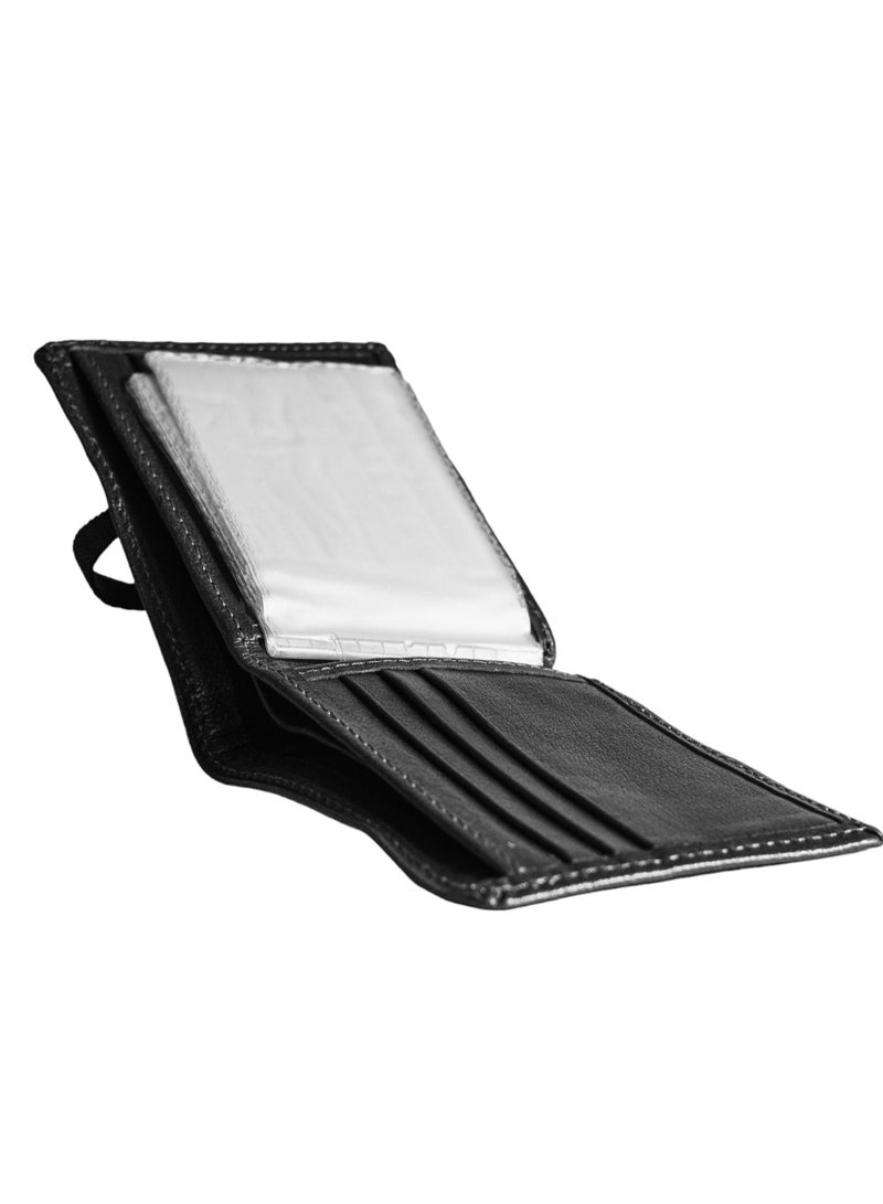 Real Leather Wallet for Men(sa126), Bifold Mens Wallet, Minimalist Front Pocket Wallet for Men with Gift Box - 8 Card Slots and 10 ID Window - Image 2