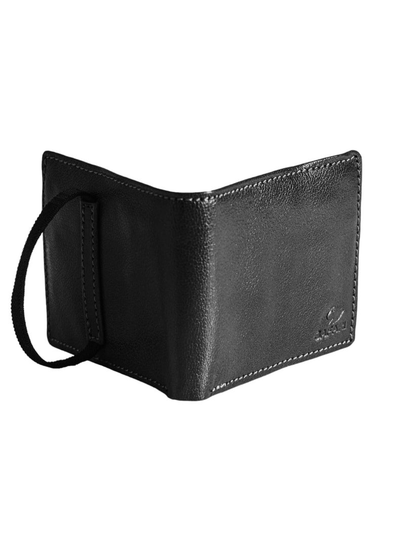 Real Leather Wallet for Men(sa126), Bifold Mens Wallet, Minimalist Front Pocket Wallet for Men with Gift Box - 8 Card Slots and 10 ID Window - Image 3