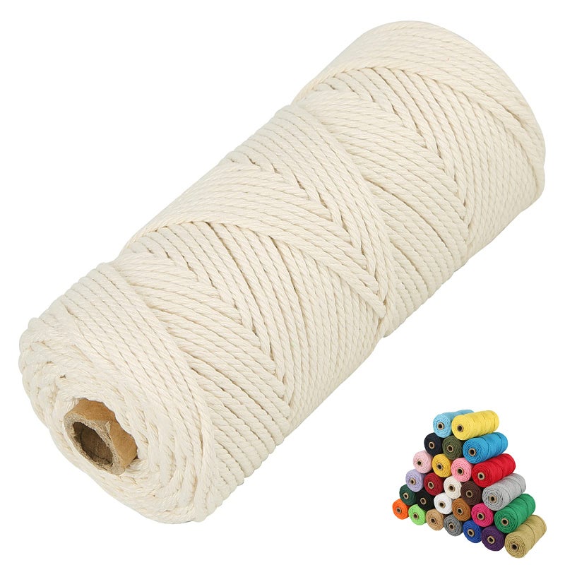 Macrame Cotton Cord 23456mm Natural Cotton Cord Perfect Macrame Supplies for Macrame Plant Hangers DIY Crafts Natural White 3mm109Yards