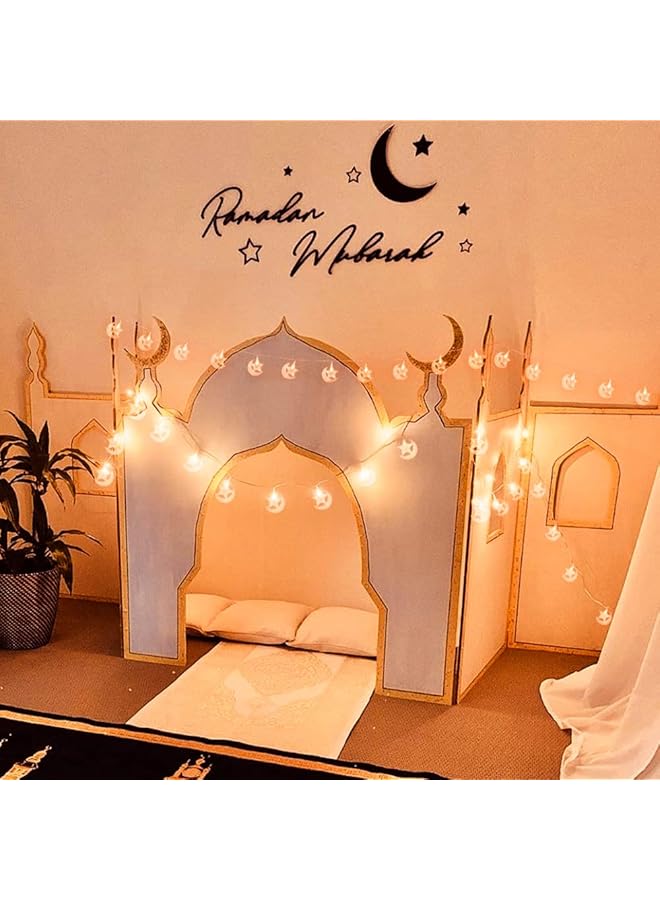 erorex 40 Led Moon And Star String Lights 20Ft Usb And Battery Powered Fairy Lights For Indoor And Outdoor Decorations Bedroom Party Halloween Camping And Classroom - Image 4