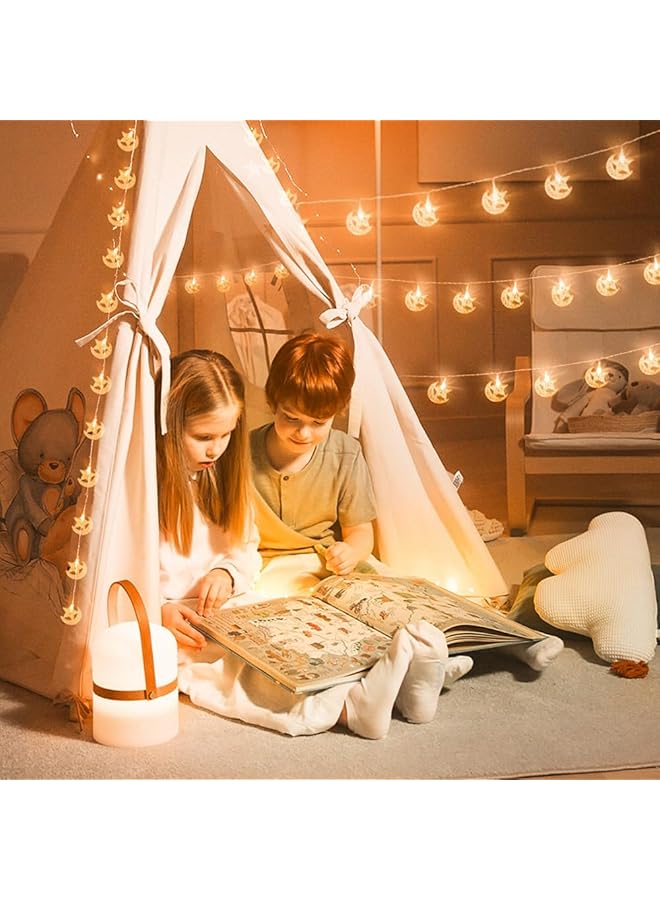 erorex 40 Led Moon And Star String Lights 20Ft Usb And Battery Powered Fairy Lights For Indoor And Outdoor Decorations Bedroom Party Halloween Camping And Classroom - Image 5