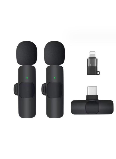 Wireless Lavalier Microphone Lapel Mic Mini For iPhone Android Cell Mobile Phone PC Tiny Micro Tie Mikrofon Mike Dual Bluetooth