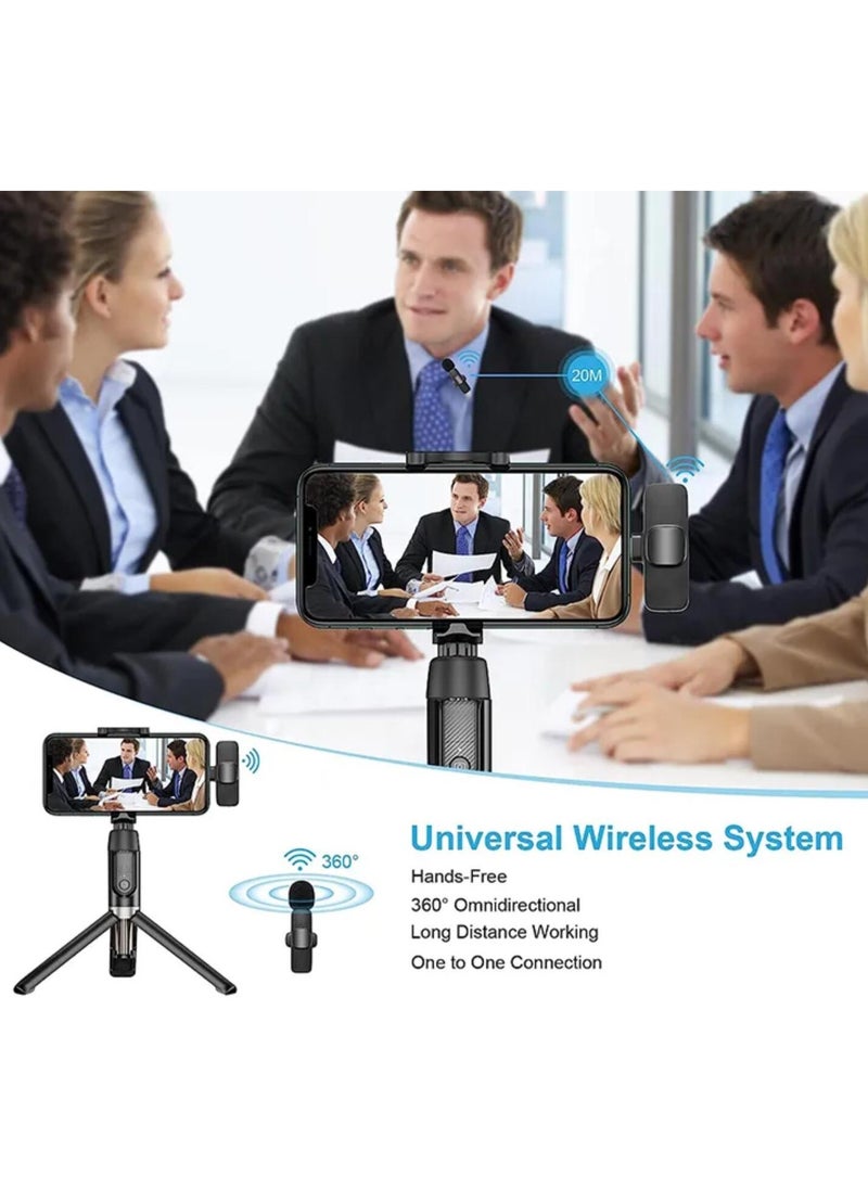 Generic - Wireless Lavalier Microphone Lapel Mic Mini For iPhone Android Cell Mobile Phone PC Tiny Micro Tie Mikrofon Mike Dual Bluetooth - Image 1