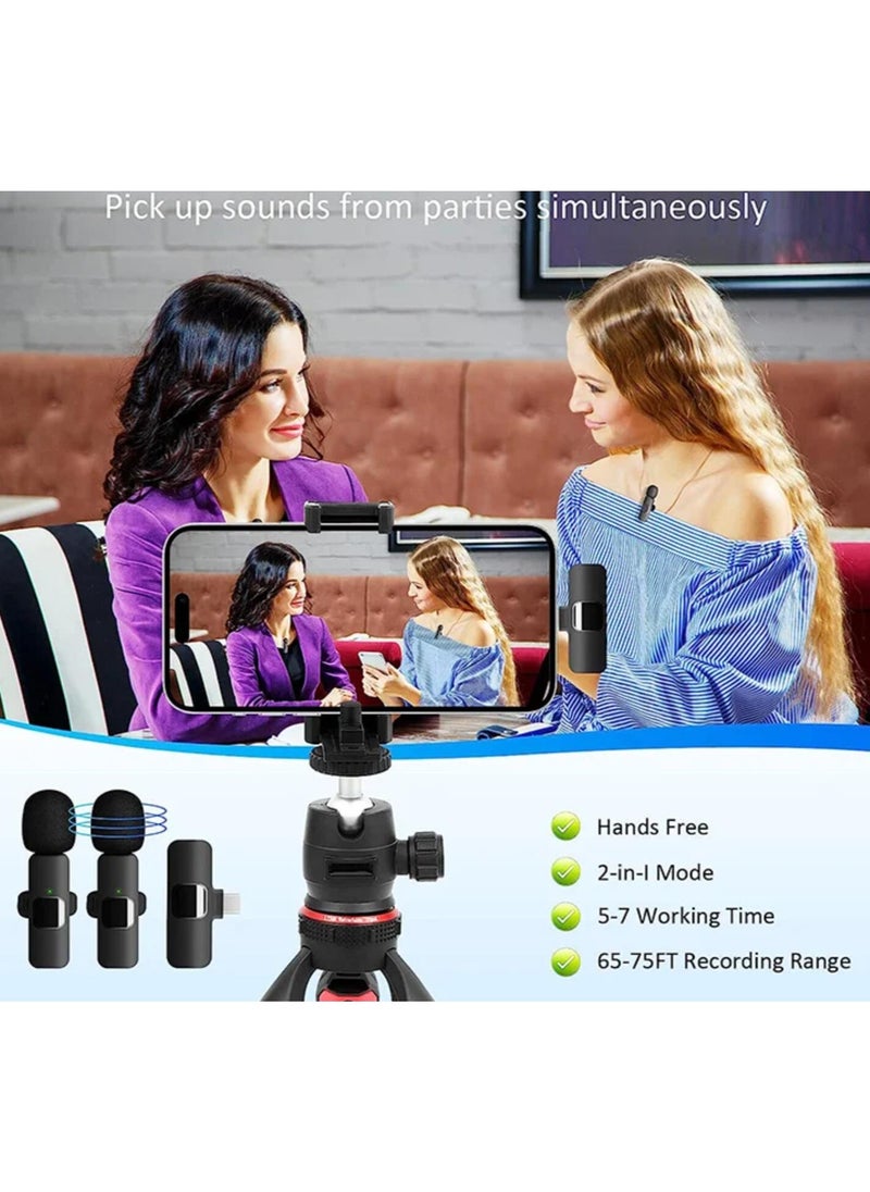 Generic - Wireless Lavalier Microphone Lapel Mic Mini For iPhone Android Cell Mobile Phone PC Tiny Micro Tie Mikrofon Mike Dual Bluetooth - Image 1