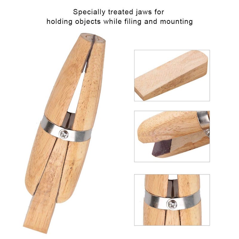 Semme Jewelry Clamp,Ring Clamp Wooden, Jewelers Holder Jewelry Making Benchwork Professional Hand Toolfor Polishing and Repairing Rings Vice With Wedge Lock - Image 4