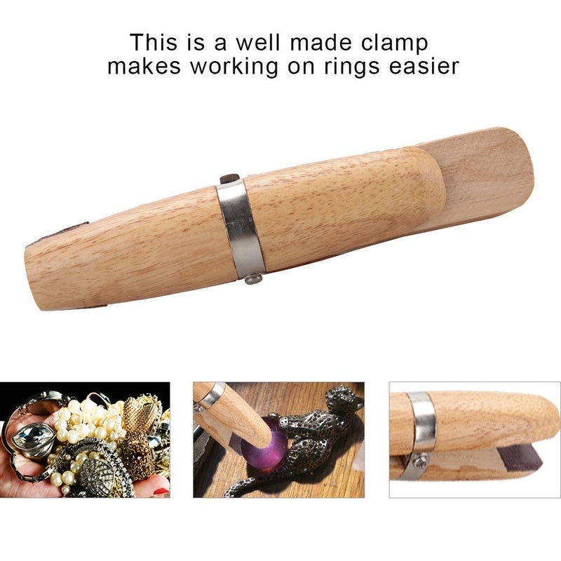 Semme Jewelry Clamp,Ring Clamp Wooden, Jewelers Holder Jewelry Making Benchwork Professional Hand Toolfor Polishing and Repairing Rings Vice With Wedge Lock - Image 3