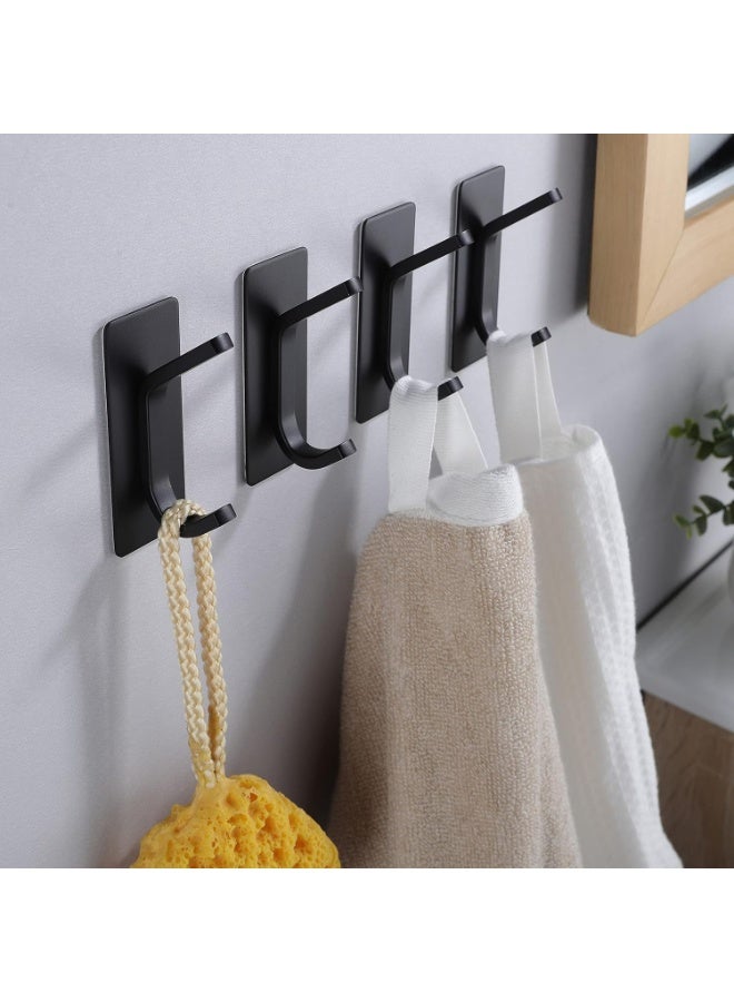 هومستر 4 قطع من الفولاذ المقاوم للصدأ خطائص لاصقة، جدار المثبتة خطائص المعطف المعلق، الملابس، المناشف، حقائب القبعة، للمنزل، مدخل الحمام، غرفة النوم، المطبخ، غرفة المعيشة، الأسود - Image 2