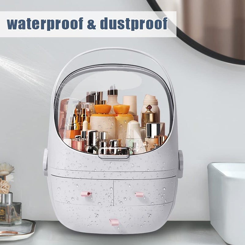 REPLEX Large Makeup Storage Box Waterproof Dustproof Cosmetic Organizers with Lid and Handle, Cosmetic Storage Box Desktop Organizer for Dresser & Bathroom Beautiful - Image 4