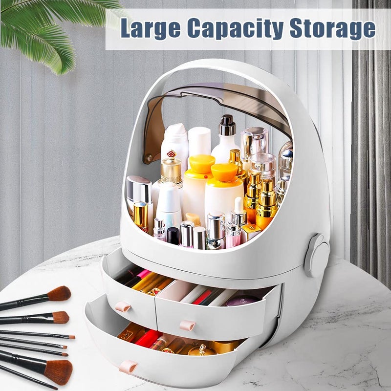REPLEX Large Makeup Storage Box Waterproof Dustproof Cosmetic Organizers with Lid and Handle, Cosmetic Storage Box Desktop Organizer for Dresser & Bathroom Beautiful - Image 3