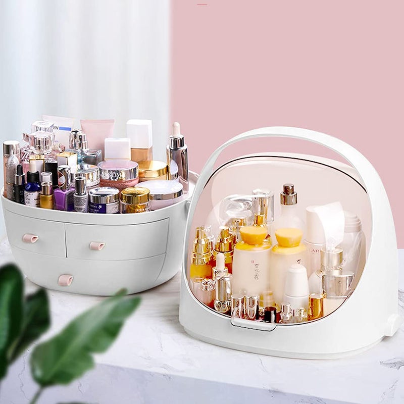 REPLEX Large Makeup Storage Box Waterproof Dustproof Cosmetic Organizers with Lid and Handle, Cosmetic Storage Box Desktop Organizer for Dresser & Bathroom Beautiful - Image 5