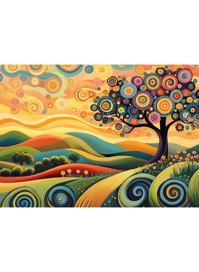 Hiwhy Colorful Tree Landscape 1000 Piece Puzzle for Adults - Fun Puzzles Art Painting Jigsaw Puzzles Family Game Home Decor - Image 1