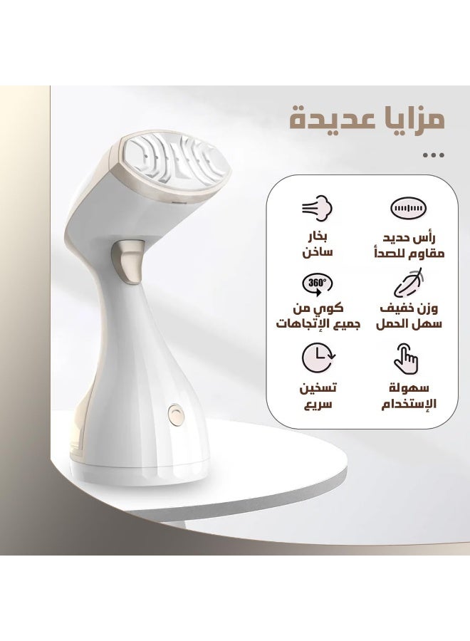 Sokany SK-3067 Portable Steam Iron for Clothes, Curtains, and Upholstery - 1500W - 30-Second Heat-Up, 300ml Tank, Rust-Resistant Iron Tip, All-Around Ironing, Safe for All Fabrics - White - Image 5