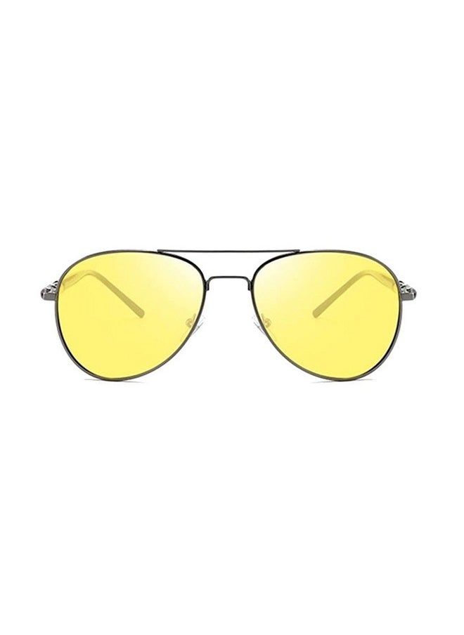 Elegante - ELEGANTE Metal Body Polarized Aviator Sunglasses for Men & Women, Thick Leg with Polarized Testing Card (C4 - Yellow Night Drive) - Image 1