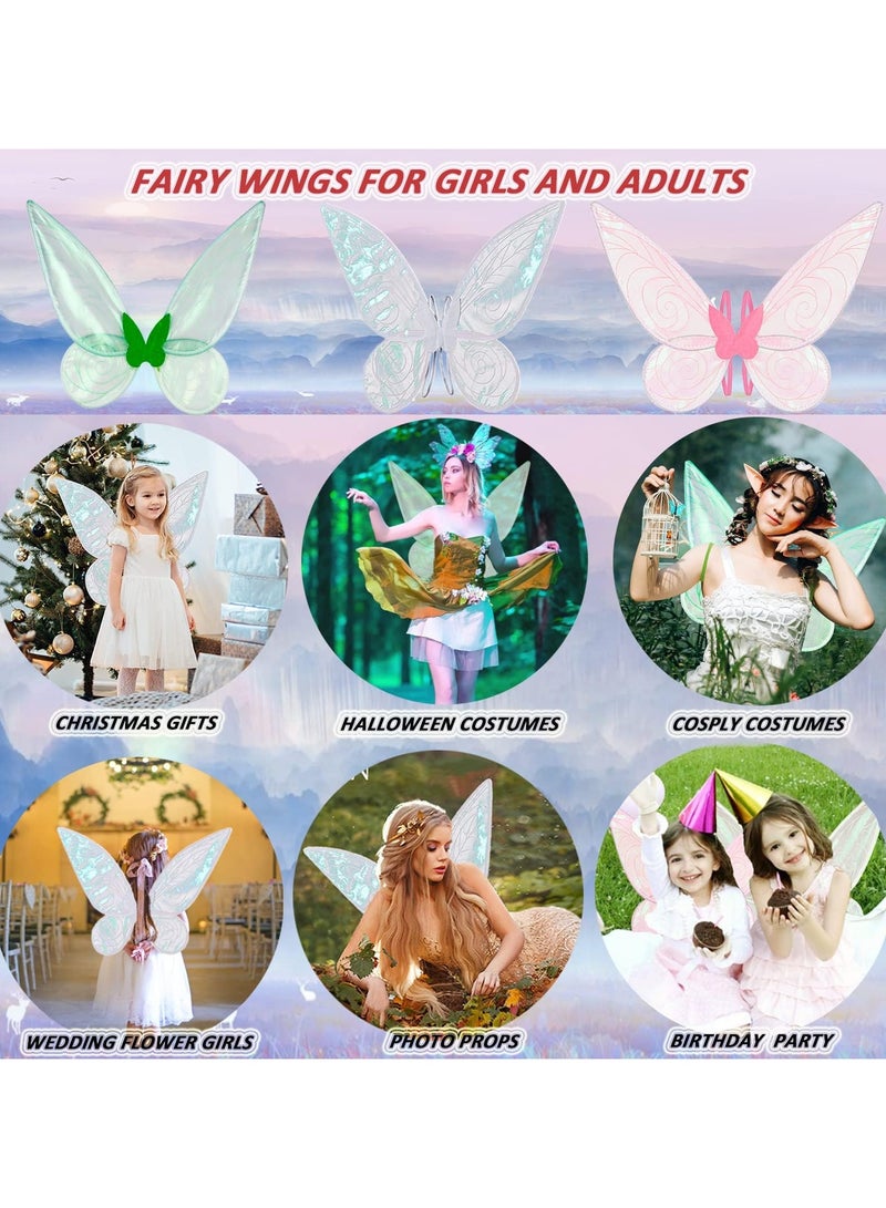 Fairy Wings for Adults, Butterfly Wings for Girls, Angel Wings, Fairy Costume for Women Halloween Dress Up Party Favor White, Medium - Image 4