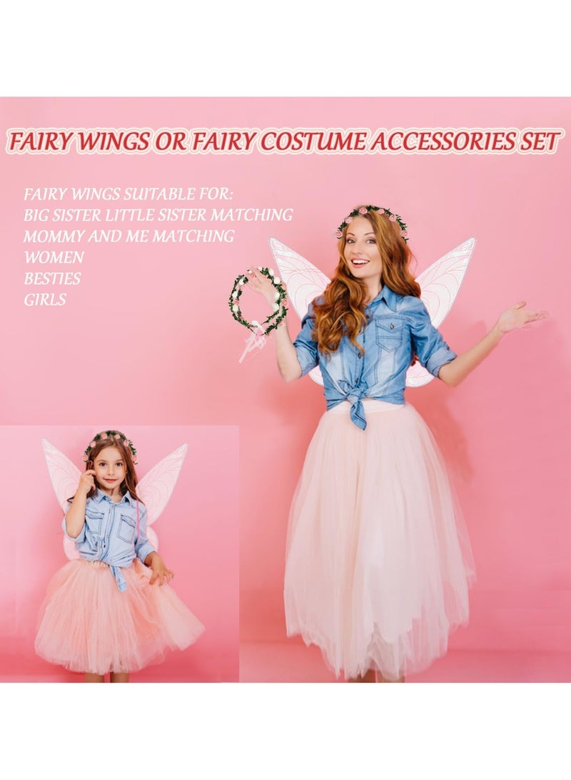 Fairy Wings for Adults, Butterfly Wings for Girls, Angel Wings, Fairy Costume for Women Halloween Dress Up Party Favor White, Medium - Image 5