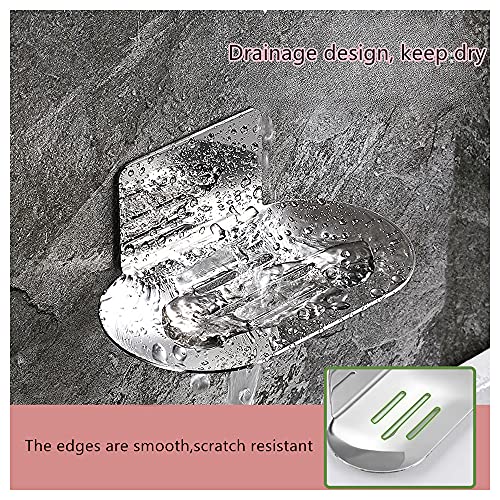 Gmtglla Adhesive Soap Dish, Bath Soap Dish for Shower, 304 Stainless Steel Wall Mounted Bar Soap Holder for Bathroom Kitchen- No Drilling (Chrome) - Image 3