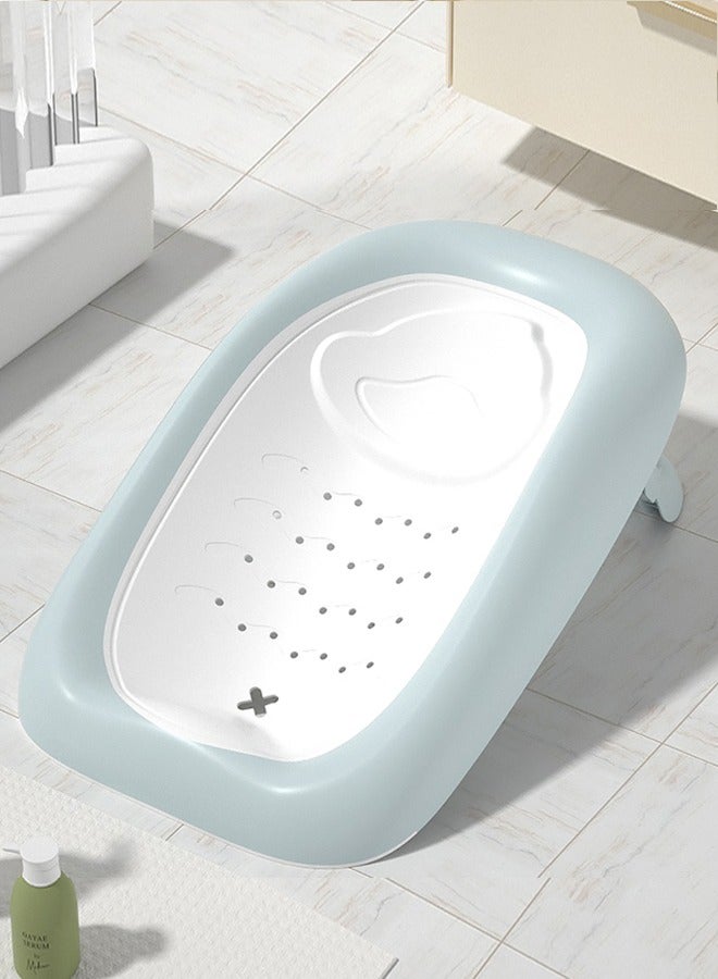 BAYBEE Baby Bath Seat Chair For Newborn Babies Baby Bathtub And Height Adjustable Toddlers Baby Shower Seater For Kids 0-12 Months Blue - Image 1