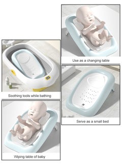 BAYBEE Baby Bath Seat Chair For Newborn Babies Baby Bathtub And Height Adjustable Toddlers Baby Shower Seater For Kids 0-12 Months Blue  - Image 2