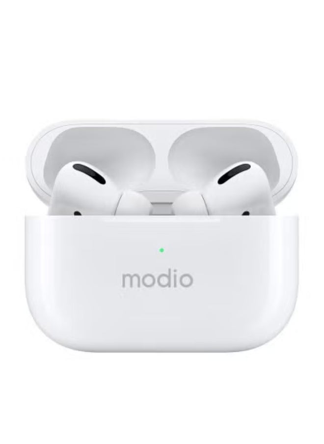 Modio ME8 True Wireless Stereo Earphones – Bluetooth 5.3 Earbuds with Deep Bass, Noise Isolation & Touch Control – Lightweight, Ergonomic Fit with Compact Charging Case – Auto Pairing & Long Battery Life – For Android, iOS, Tablets & More