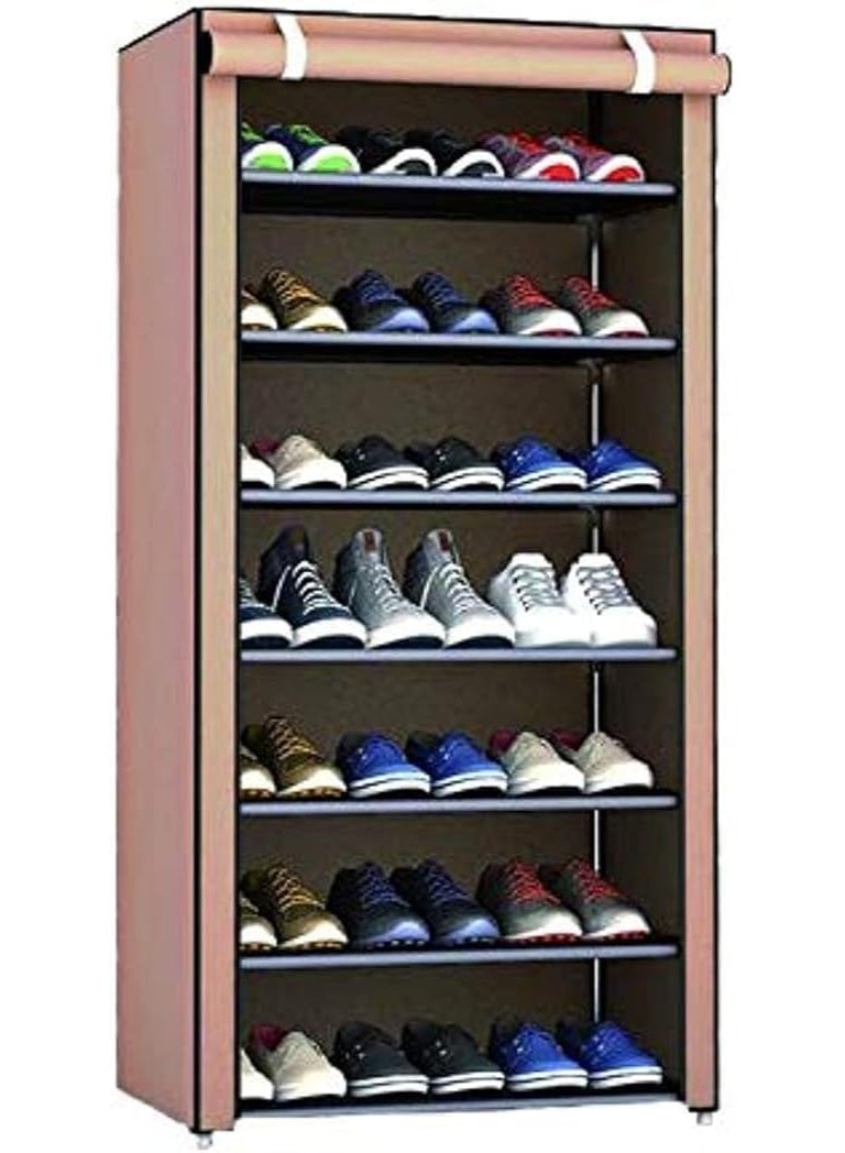 10-Tier Fabric Shoe Rack with Practical Design, Elegant Organization, Saves Space and Keeps Shoes Clean, Brown - Image 3